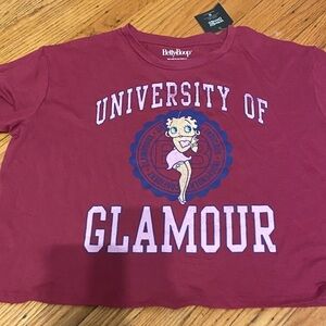 Betty Boop Burgundy University Glamour Top
